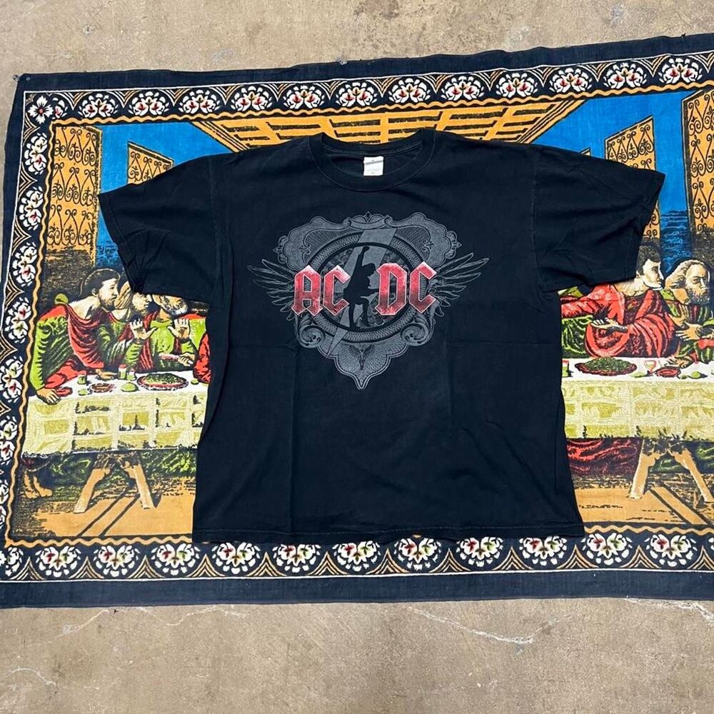 Vintage ACDC band tshirt Size XL black ice band tour shirt 2008/2009 anvil tag